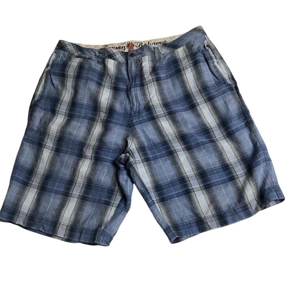 Tommy Bahama Men's Blue Plaid‎ Chino Shorts Size 38